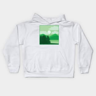 Forest view cute illustration Kids Hoodie